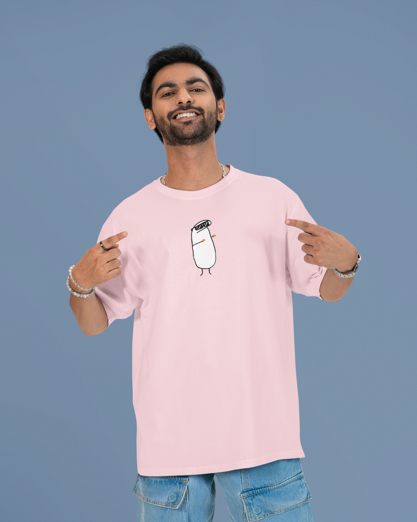 Balloon-Free Holi Tee,WHITE,GREY,BABY PINK,BABY BLUE- Oversized"Koi Gubbare Nahi Marega Rey" Design