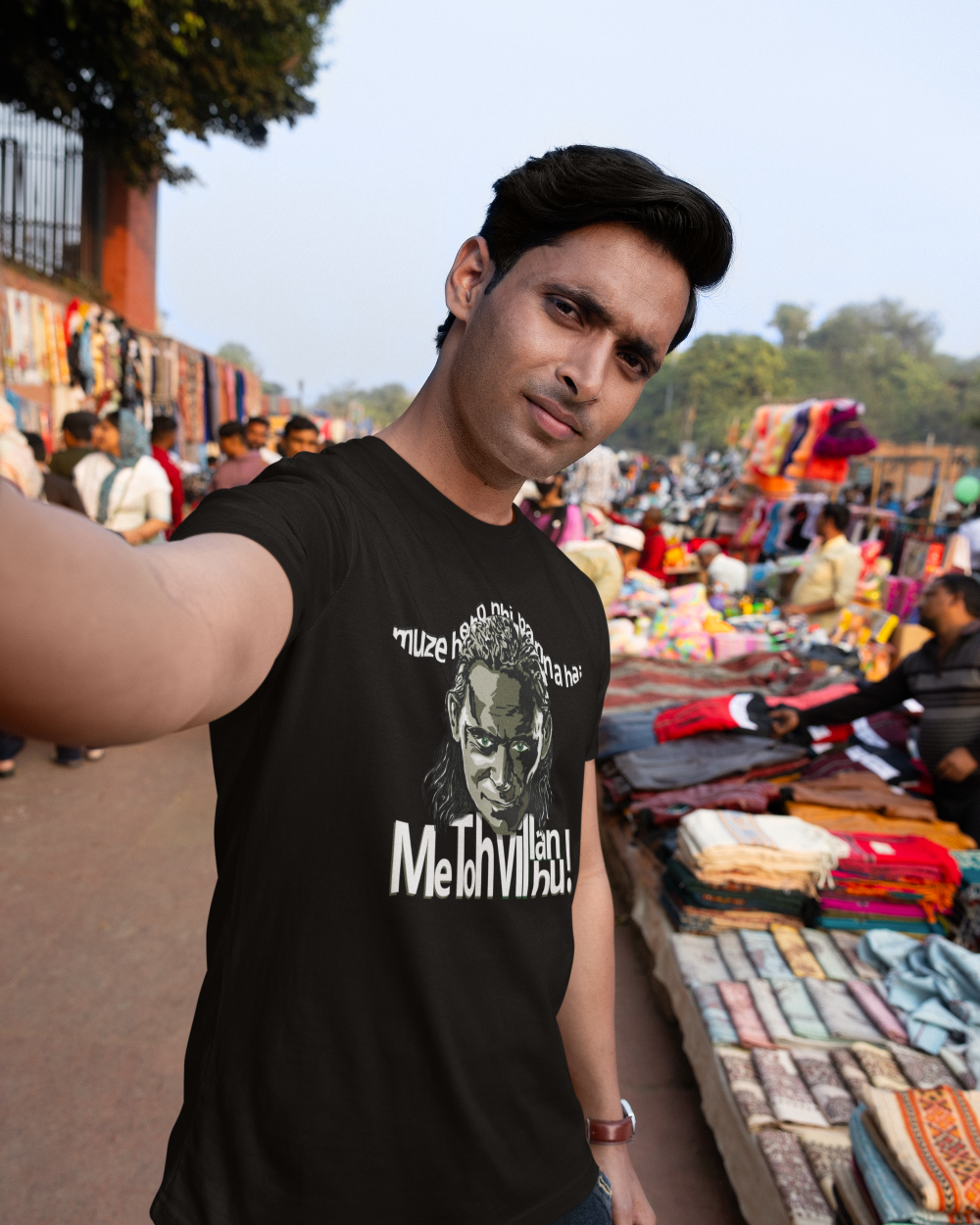 "Muje Hero Nahi Banna Hai! Me To Villan Hu!" T-Shirt (black) - men's